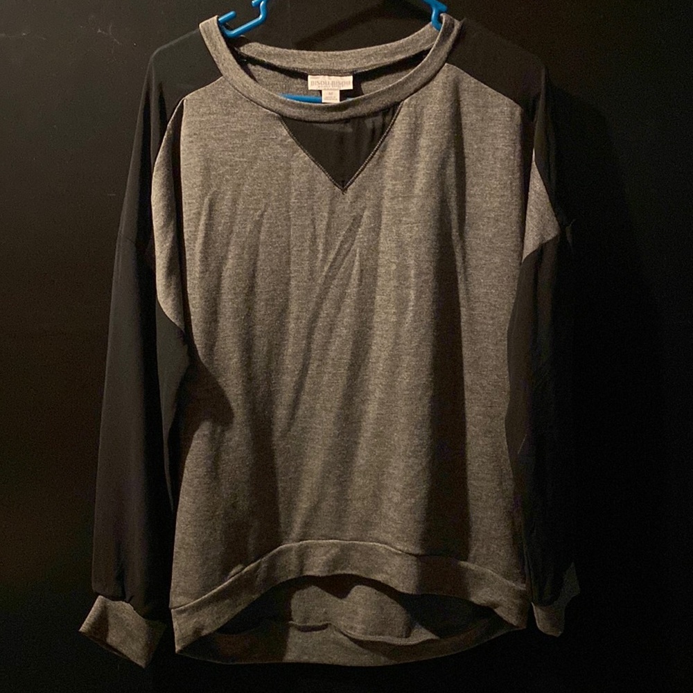 Bisou Bisou Charcoal Grey/ Black Sweater